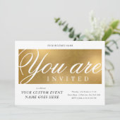 Elegant Goud Jaarlijks Goede Doelen Gala Dinner Bu Kaart (Staand voorkant)