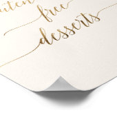 Elegant Goud Kalligrafie Ivoor Glutenvrij Dessert Poster (Hoek)
