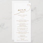 Elegant Goud Kalligrafie Script Bruiloft Menu (Voorkant / Achterkant)
