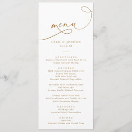 Elegant Goud Kalligrafie Script Bruiloft Menu