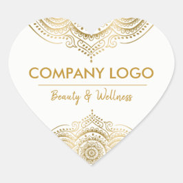 Elegant Goud Kant Mandala Hart Sticker