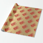 Elegant Goud Kerstmis Modern Rood Cadeaupapier (Uitgerold)