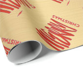 Elegant Goud Kerstmis Modern Rood Cadeaupapier (Rol Hoek)