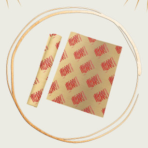 Elegant Goud Kerstmis Modern Rood Cadeaupapier