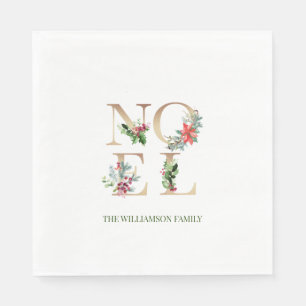 Elegant Goud Kerstmis Noel groen Bloemen Servet