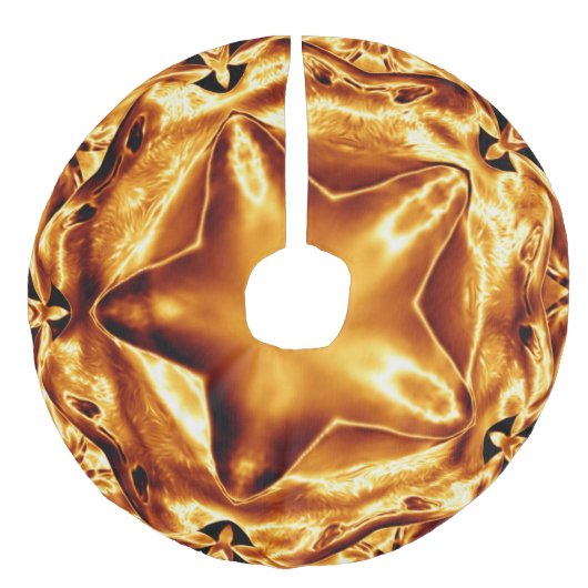 Elegant Goud Koper Kerstster Chique Boom Rok Imitatie Linnen Kerstboom Kleed (Voorkant)