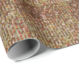 Elegant goud koperen glinsterende sequin patroon   cadeaupapier