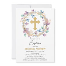 Elegant Goud Kruis Doop Bloemen