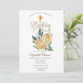 Elegant Goud Kruis Waterverf Citroenen Botanisch Kaart (Staand voorkant)