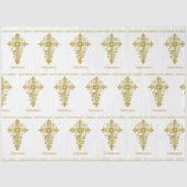 Elegant Goud  Kruisdoop Tissuepapier (Voorkant)