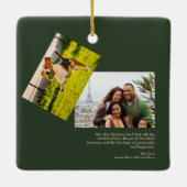 Elegant goud laat vrolijk kerstfeest foto keramisch ornament (Achterkant)