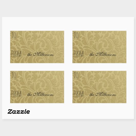 Elegant Goud Leaves Gift Label (Vel)
