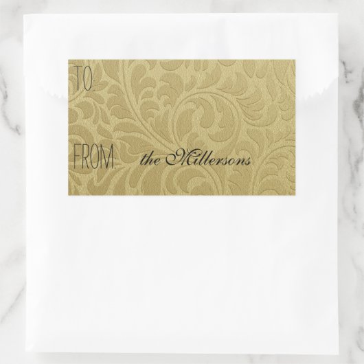 Elegant Goud Leaves Gift Label (Tas)