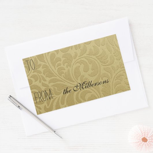 Elegant Goud Leaves Gift Label (Envelop)