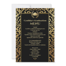 Elegant goud Lijst Afstuderen Dinner Menu