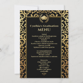 Elegant goud Lijst Afstuderen Dinner Menu Kaart
