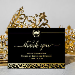 Elegant Goud Lijst Afstuderen Folie Kaart