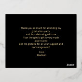 Elegant Goud Lijst Afstuderen Folie Kaart (Achterkant)