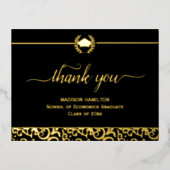 Elegant Goud Lijst Afstuderen Folie Kaart (Voorkant)