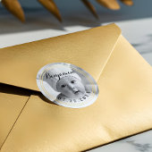 Elegant Goud Lijst | Baby's eerste kerstfoto Ronde Sticker