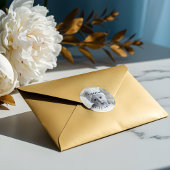 Elegant Goud Lijst | Baby's eerste kerstfoto Ronde Sticker