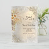 Elegant Goud Lijst Boho Flowers Vrijgezellenfeest Kaart (Staand voorkant)