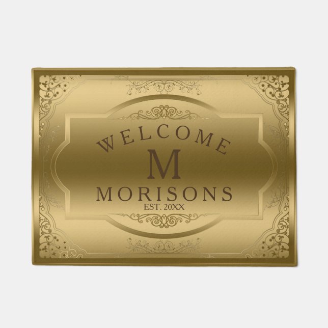 Elegant  Goud Lijst Deurmat (Voorkant)