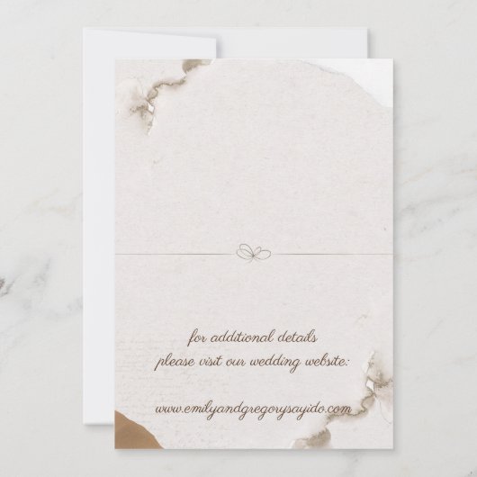 Elegant  goud lijst diamant hart save the date (Achterkant)