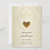 Elegant goud lijst diamanten hart, behalve datum save the date (Voorkant)