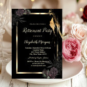 Elegant Goud Lijst Donker Rozen Pensioen Kaart