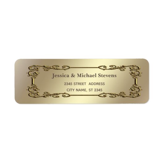 Elegant Goud lijst Etiket (Voorkant)