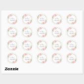 Elegant Goud Lijst Geometrische Blush Bloemen Brui Ronde Sticker (Vel)