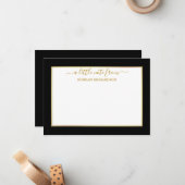 Elegant Goud Lijst - Kies maat - Zwart en Wit Notitiekaartje (Voorkant / Achterkant in situ)