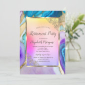 Elegant Goud Lijst, Kleurrijke Marmeren Afboeking Kaart (Staand voorkant)