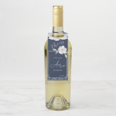 Elegant Goud Lijst Navy Blauw Roos Bruiloft Flessenhanger (Op fles)