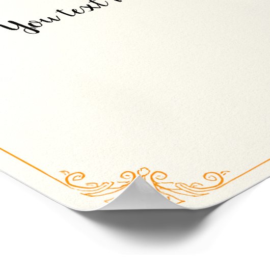 Elegant Goud Lijst op  Beige B Poster (Hoek)