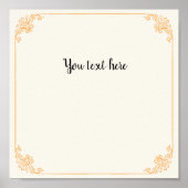 Elegant Goud Lijst op  Beige B Poster (Voorkant)