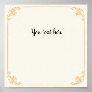  Elegant Goud Lijst op  Beige B Poster