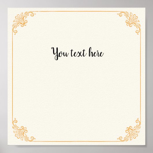  Elegant Goud Lijst op  Beige B Poster (Voorkant)