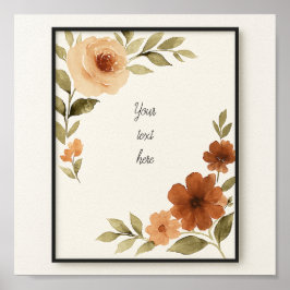 Elegant  Goud Lijst op Crème Perkament Terug Poster