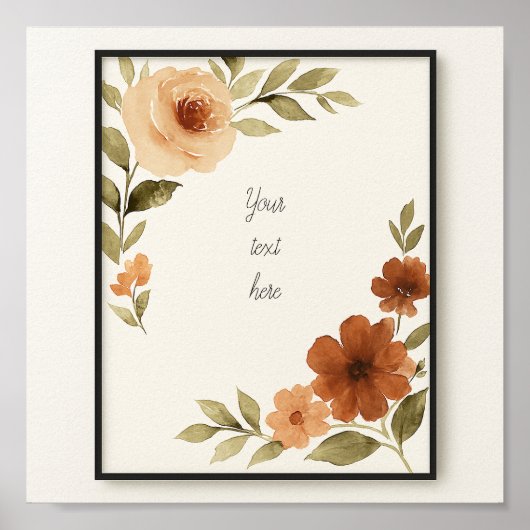 Elegant  Goud Lijst op Crème Perkament Terug Poster (Voorkant)