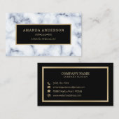 Elegant Goud Lijst op Wit Marmer | VISITEKAARTJE (Voorkant / Achterkant)