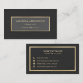 Elegant Goud Lijst op Wit Marmer | VISITEKAARTJE (Voorkant / Achterkant)