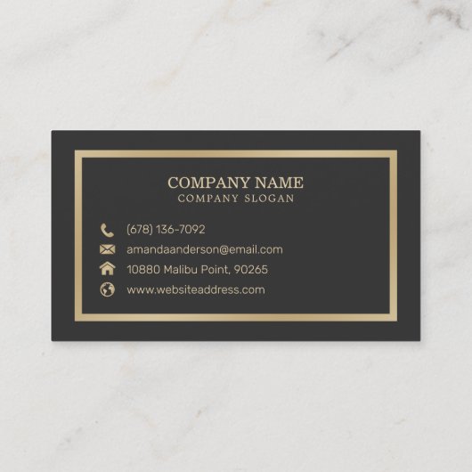 Elegant Goud Lijst op Wit Marmer | VISITEKAARTJE (Achterkant)