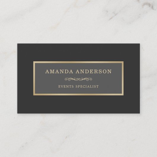 Elegant Goud Lijst op Wit Marmer | VISITEKAARTJE (Voorkant)