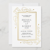 Elegant  goud lijst op witte achtergrond kaart (Voorkant)