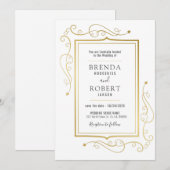 Elegant  goud lijst op witte achtergrond kaart (Voorkant / Achterkant)