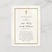 Elegant Goud Lijst Orthodox Bruiloft Gebed Kaart Plaatskaartje (Achterkant)