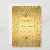 Elegant Goud Lijst Quinceanera Invitation Kaart (Voorkant)