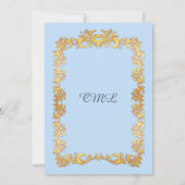 Elegant Goud Lijst Quinceanera Invitation Kaart (Achterkant)